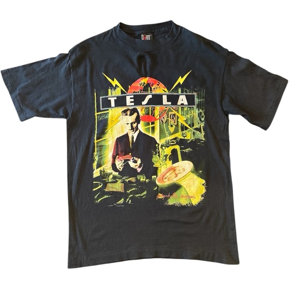 Vintage Tesla Psychotic Supper 1992 Tour T-Shirt - Picture 1 of 10